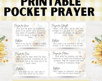 Pocket Prayer Printable, Whisper of Grace, Printable Prayer Cards, Digital Download for Christian Gifts, Faith-Based Cards, Scripture Cards