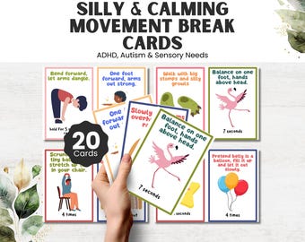 Silly Movement Therapy Cards: Sensory Break Flashcards for Autism & ADHD (PDF)