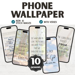 Christian Phone Wallpaper: Inspirational Bible Verse Lock Screens (Digital Download)