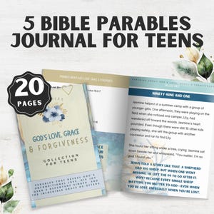 5 Bible Parables for Teens Devotional Journal, The Lost Sheep, The Lost Coin, The Prodigal Son, The Two Debtors, The Workers in the Vineyard