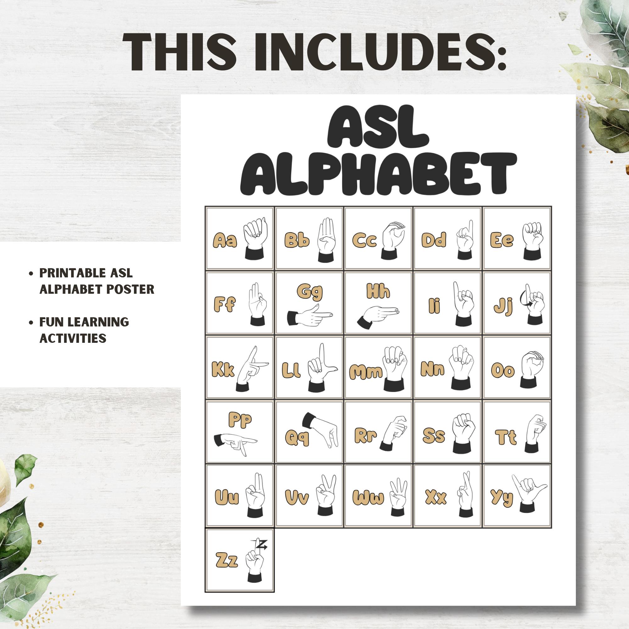 American Sign Language ASL Font for Creating Educational Tools, Sign ...