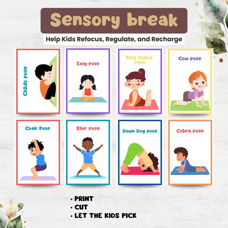 Movement Therapy Cards, Sensory Activity Flashcards for Kids, Printable Movement Break Tools for Autism, 	Movement Therapy Cards, Printable Flashcards for Kids, Sensory Activities & Movement Breaks for ADHD, Movement Therapy Cards, Sensory Break Flashcards for Kids, Printable Tools for Autism & ADHD Resources, 	Movement Therapy Cards, Kids' Sensory Activity Flashcards, Printable Movement Breaks for Special Education, 	Movement Therapy Cards, Printable Sensory Activity Tools for Kids, Movement