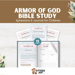 Könnte beinhalten: Ein Bibelstudienheft für Kinder mit dem Titel "Rüstung Gottes". Das Heft enthält Seiten mit dem Text "Die Rüstung Gottes", "Der Gürtel der Wahrheit" und "Der Brustpanzer der Gerechtigkeit". Das Heft hat 19 Seiten.