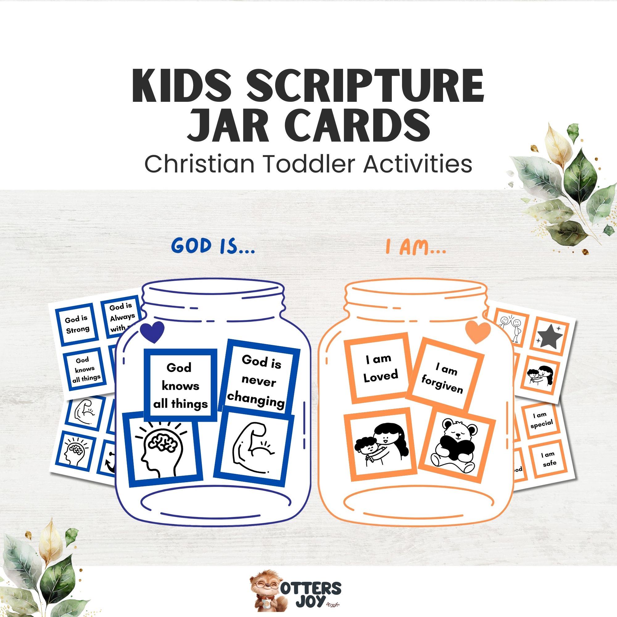 Scripture Kids Activity Kids Scripture Verse Jar: Christian Emotions Activity, Printable Bible ...