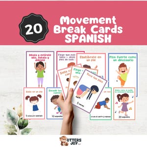 Spanish Movement Break Cards for Kids: ADHD and Autism Sensory Activity (PDF Download)