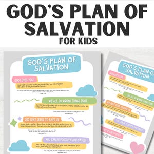 Gods Plan of Salvation for Kids, Printable Gospel Craft, Sunday School Activity, Christian Learning Tool, Bible Infographic, VBS, Toddlers