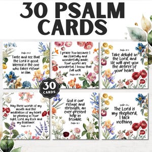Printable Scripture Cards Encouragement, NIV Psalm Verses, Daily Bible Affirmations, Watercolor Christian Cards, Spiritual Growth, Jesus