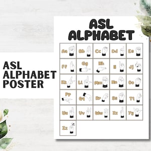 American Sign Language ASL Font, ASL Alphabet, Sign Language Letters, Deaf Education Tools, Classroom, Special Education, Printable, Digital
