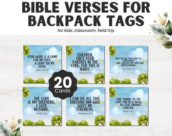 Kids Bible Verse Backpack Tags: Christian Encouragement Cards (PDF Download)