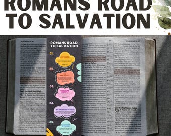 Romans Road Printable, Christian Bible Study, Verse Bookmark, Kids Activity, Gospel Tract, Scripture Cards, NLT Bible Verse Infographic