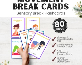 Movement Break Cards Bundle: Sensory, Yoga, Spanish (PDF)
