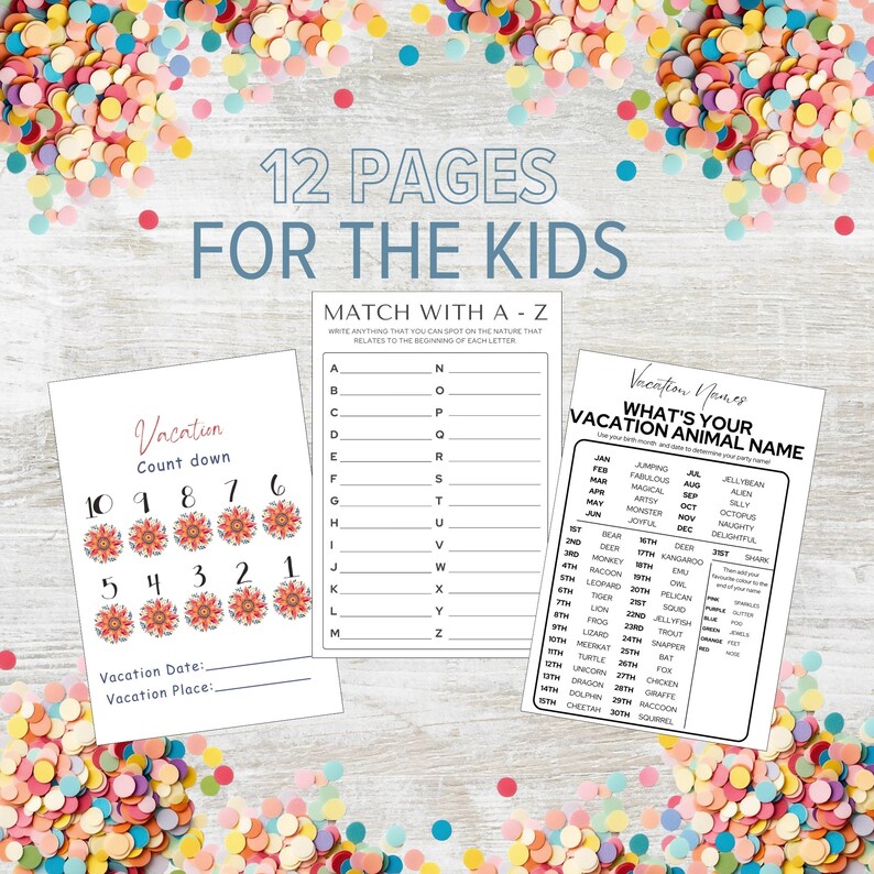Printable Kids Vacation Activities Booklet Vacation Fun Creative Printables Kids Entertainment ...