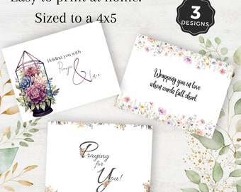 Digital Download | Praying for you | With Deepest Sympathy Clipart | Printable Sympathy Card | Sincere Condolences | 3 card bundle