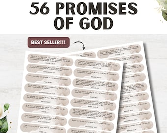 Printable Scripture Cards: God's Promises, Bible Verse Affirmations (PDF Download)
