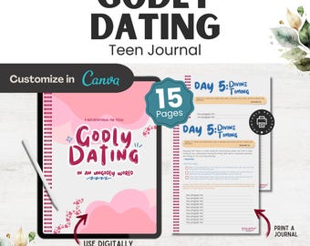 Digital Bible Journal Templates: Christian Devotional and Study (Canva Editable, Printable PDF)