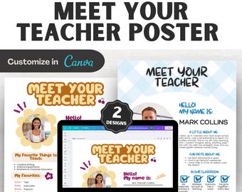 Meet the Teacher Template: Editable Back to School Flyer Canva Digital Download