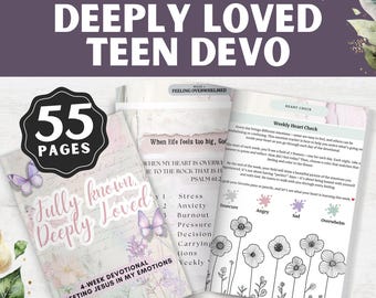 study bible for teen girls, Christian Teen Devotional, Printable Workbook Journal, Scripture Study, Guided Pages, Floral Theme, Confidence