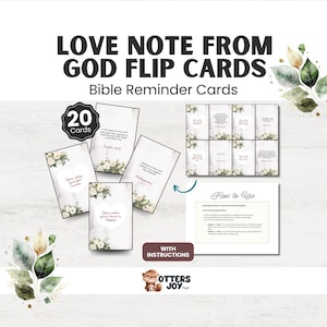 Love Notes From God: Open When Scripture Cards, 20 Christian Encouragement Cards, KJV Bible Verses, Heart-Themed February Printable