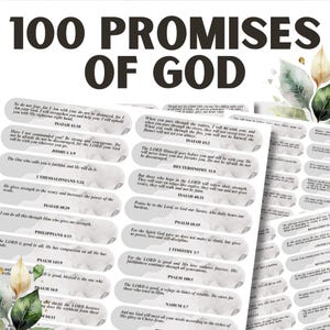 Printable Scripture Cards, God's Promises, Bible Verse Cards, Encouragement Notes, Memory Verse Cards Set, Christian Affirmation, NIV Verses