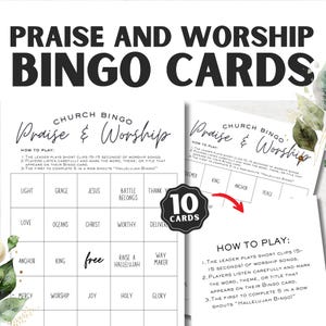 Christian Printable Bingo Card, Praise and Worship Games, Icebreaker Game for Church Party, Youth Group Activity, Bible Bingo, Church Games