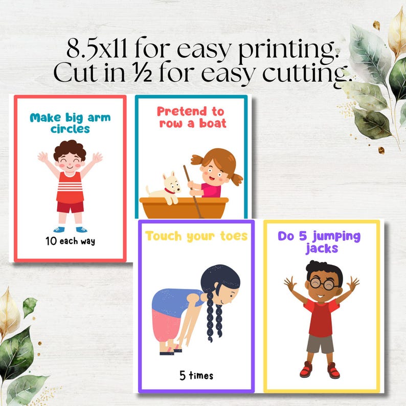 Movement Break Cards for Kids: Sensory Activity Flashcards - Etsy