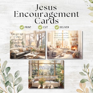 Bible Encouragement Cards Digital, Uplifting Christian Quotes, Jesus, Watercolor Christian Cards, Printable Encouragement, Thinking of You