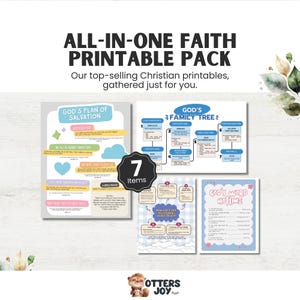 Christian Printable Bundle: Kids Bible Lessons & Faith-Based Study Guides For Families, Instant Download