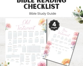 Bible Reading Checklist: Printable Tracker, Bible Study Plan (PDF)