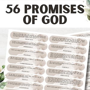 Printable Scripture Cards, God's Promises, Bible Verse Affirmation, Encouragement Cards, Bible Verse, Christian Affirmation, English Verses