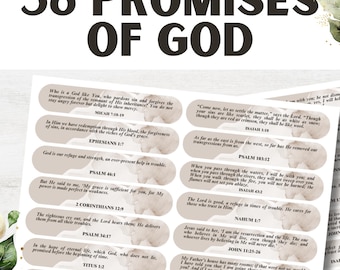 Printable Scripture Cards, God&#39;s Promises, Bible Verse Motivation, Encouragement Cards, Bible Verse, Christian Affirmation, English Verses