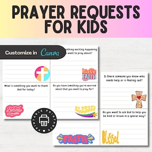 Prayer Request Cards Template, Printable Prayer Card Design, Customizable Church Handouts for Ministry Use, For Kids, For Youth Groups