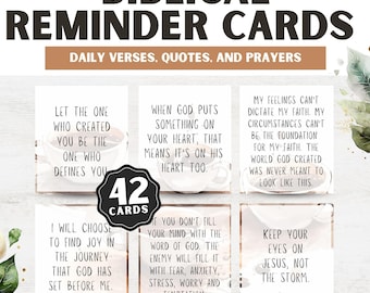 Scripture Affirmation Cards: Christian Encouragement, Bible Verse Reminders (PDF Download)