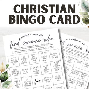 Find Someone Who Bingo, Printable Christian Icebreaker Game for Church Party, Fun Youth Group Activity, Bible Bingo Cards, Church Games