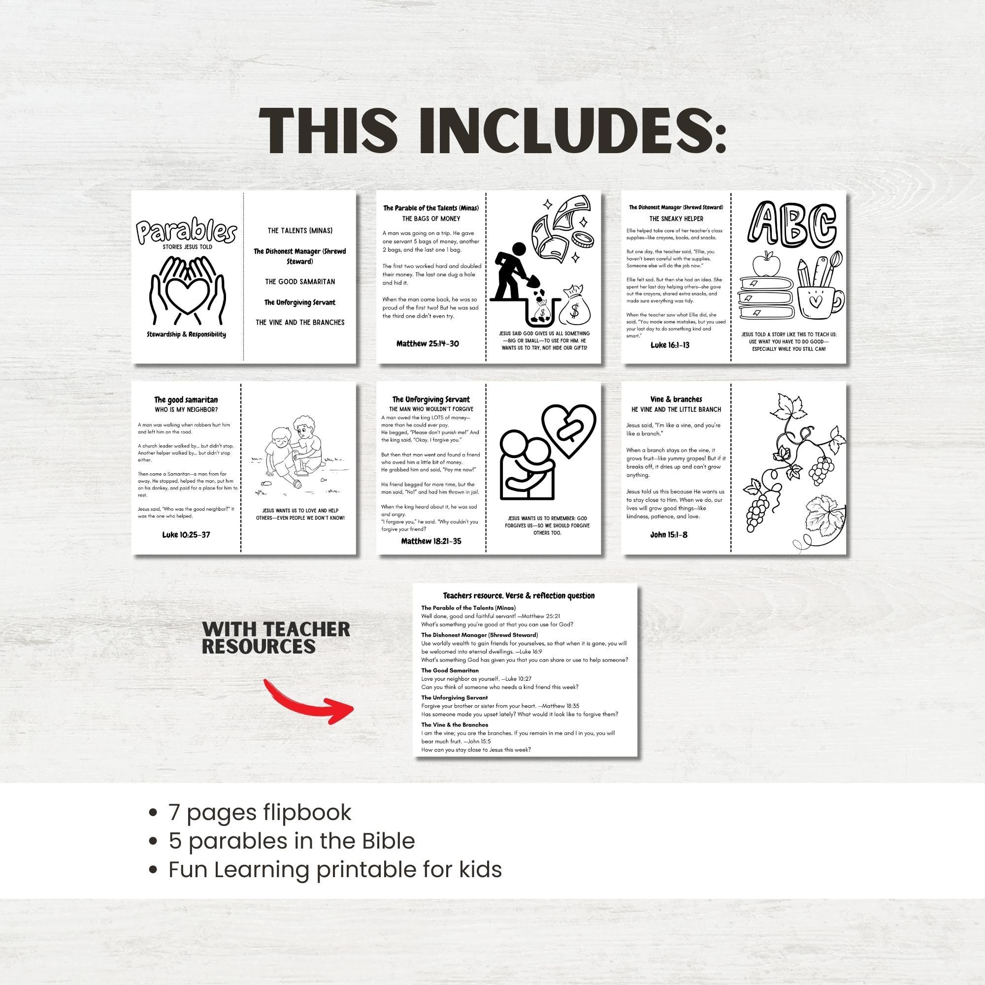 Bible Parables Craft for Kids: Sunday School Activity PDF Download - Etsy