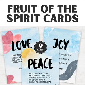 Fruit of the Spirit Printable Scripture Cards for Kids, Galatians 5:22-23, Bible Verse Cards, Christian Homeschool, Sunday School Activities