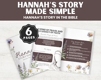 Hannah Bible Study Guide: Old Testament Summary (PDF Downloadable Journal)