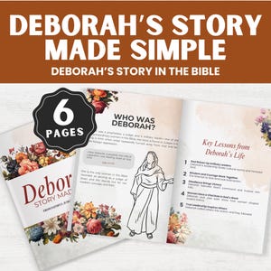 Women of the Bible: Deborah Made Simple Bible Study Guide, Old Testament Summary, Easy Christian Gift for Sunday School, For Her, Devotional