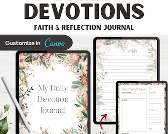 Floral Christian Devotional Journal for Women: Scripture Reflection (PDF Download)