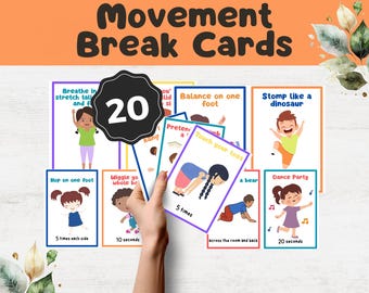 Movement Break Cards for Kids: Sensory Activity Flashcards