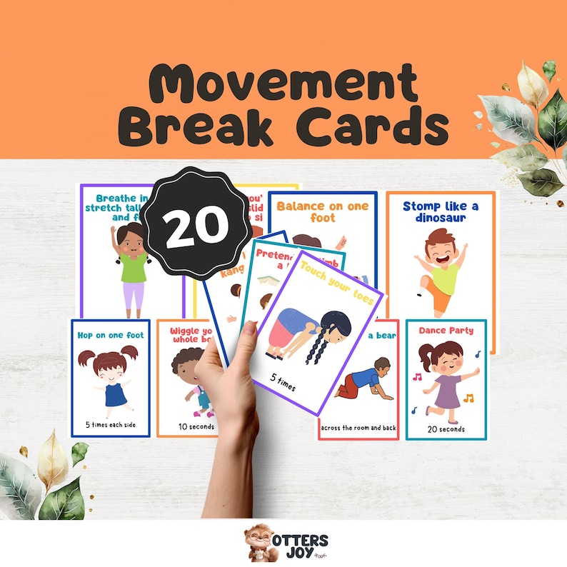 Movement Break Cards for Kids: Sensory Activity Flashcards - Etsy