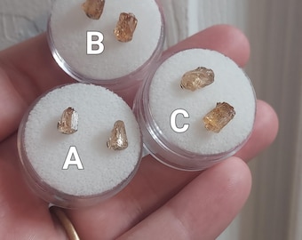 Raw Topaz Stud Earrings