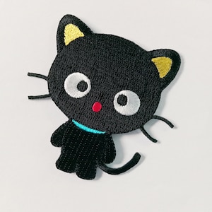Gestickte Kitty Katze Aufnäher zum Aufbügeln, Tier Patch Badge (7 cm. x 7 cm.)