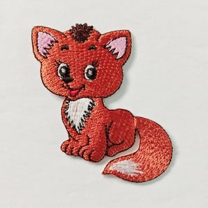 Gestickte Kitty Katze Tier Bügelbild Abzeichen, Katzen Aufnäher, Tier Patch (5,7 cm x 7 cm.)