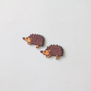 Set of 2 Tiny Hedgehog Patch, Animal Iron on Patch Badge (3/4&quot; x 1/2&quot;)