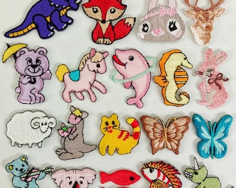 Lot of 20 Animal Iron-On Patches
