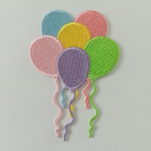 Multi Color Balloon Iron on Patch, Embroidered Balloon Patch (5.3 cm. x 7.8 cm.)