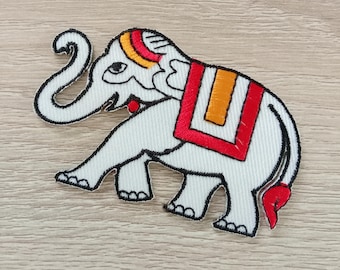 White Elephant Iron on Patch