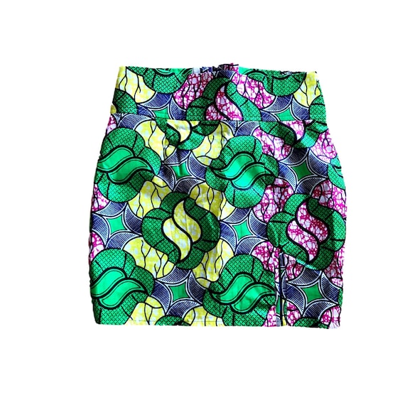 african wax print mini skirt | small