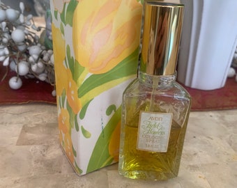 RARE 1980s Vintage Avon Field of Flowers Perfume in glass bottle