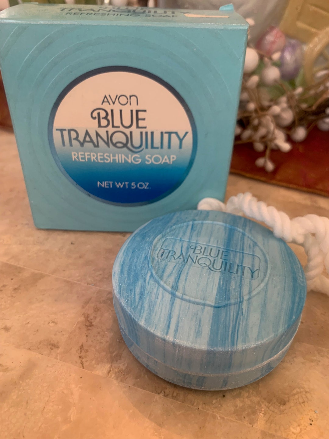 RARE 1980's Vintage Avon Blue Tranquility Soap on a Rope - Etsy